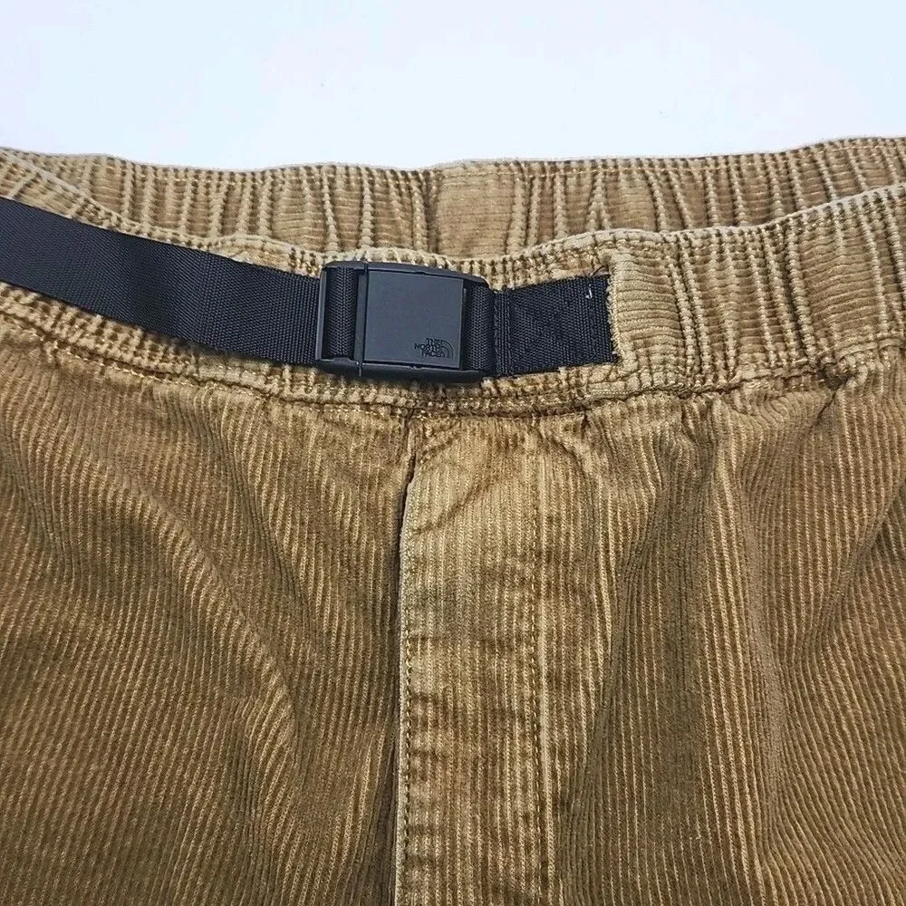 North Face Pants Cord Cordurory Size XL Brown Elastic Waist Pull-On Mens 36 x 29